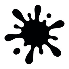 Flat Water Splash Silhouette Vector Icon on White Background. Liquid Drop Symbol.