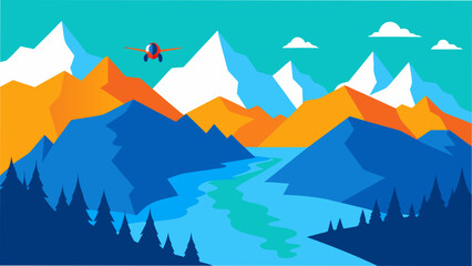 vector illustration of mountain landscape