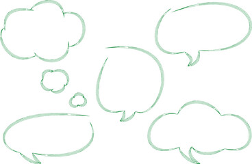 light green colorful art line different speech bubbles set