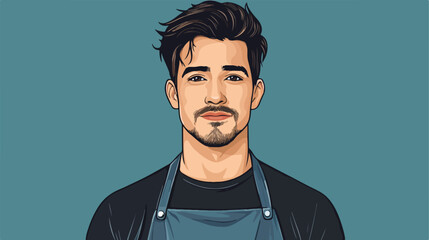 Professional Hairdresser Man in Apron Illustration