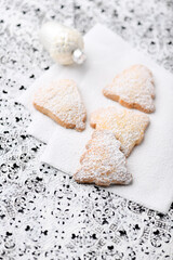 Christmas cookies on bright background. Soft focus. Close up.	