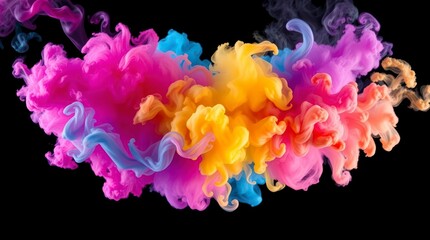 Obraz premium Vibrant Smoke Art on Black Background