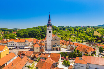 Church of Blessed Virgin Mary in Marija Bistrica, Croatia. Marian Shrine of the Black Madonna, popular catholic sanctuary in Croatia.