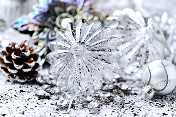 Close-up of a Christmas decoration. Soft focus.	