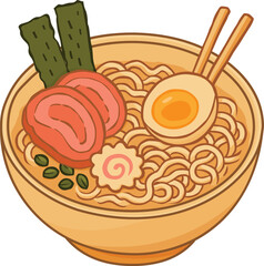 ramen noodle illustration isolated background