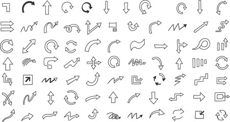 Fototapeta premium Hand-drawn music icons doodle set: a collection of vector line art symbols for web and business design