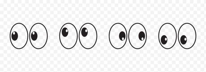 Cartoon Doodle Emoticon Kawaii Faces and Eyes Icon Logo Collection. Set Googly Wiggle Crazy Eyes Eyeballs Looking Down Up Right Left Silly Cute Funny Fun Cartoon vector. Cartoon eyes. EPS 10. © Agastya 897