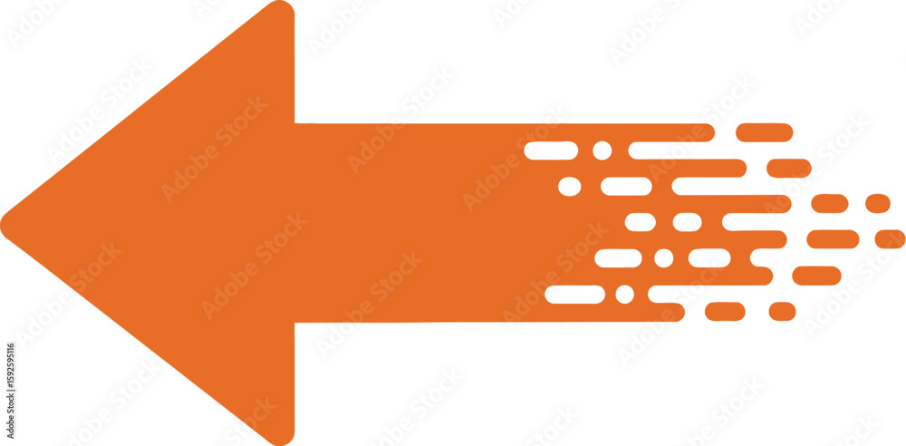 Poster orange vector arrow icon on a blank web design element template