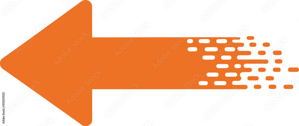 Poster orange vector arrow icon on a blank web design element template