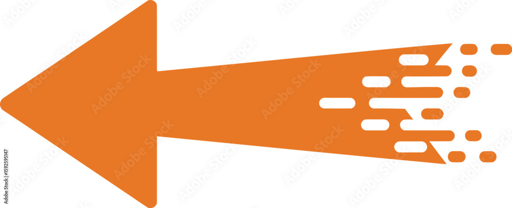 Poster orange vector arrow icon on a blank web design element template