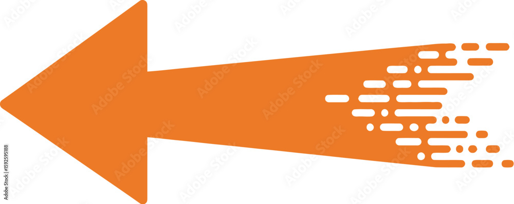 Poster orange vector arrow icon on a blank web design element template