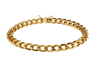 Obraz premium Elegant Gold Chain Bracelet with Lobster Clasp Isolated on Transparent Background PNG