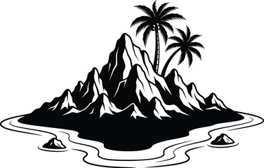 Vector illustration of palm trees, a nature-inspired design with a leaf pattern