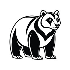 Stylized vector illustration of a friendly bear in vibrant colors
