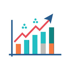 Modern growth chart with upward arrow icon for analytics and business insights