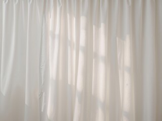 Obraz premium Elegant White Curtain Texture, A Study in Light and Shadow for Interior Design and Photography Backdrops
