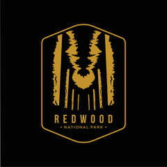 Line art Redwood National Park emblem patch logo illustration