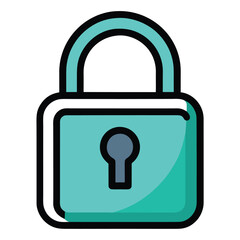 Abstract geometric lock symbol in vibrant colors on a clean white background