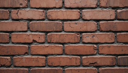 Obraz premium Seamless close-up of reclaimed vintage red bricks with cracks and patina, high resolution, industrial urban style.