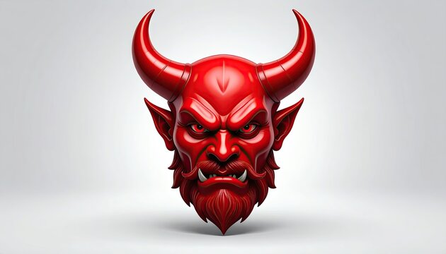 Red devil head, 3D rendering