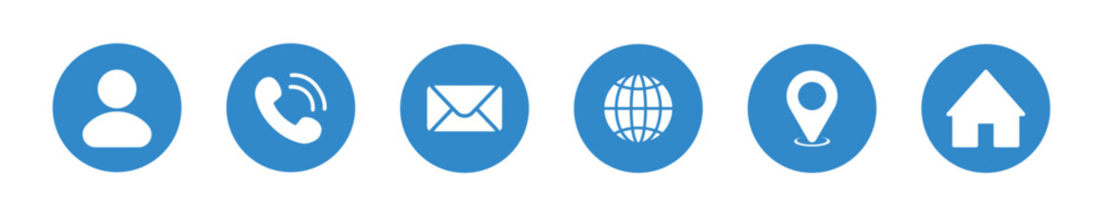 Business card icons vector on transparent background. Profile, Phone, Email, globe, location, Address 