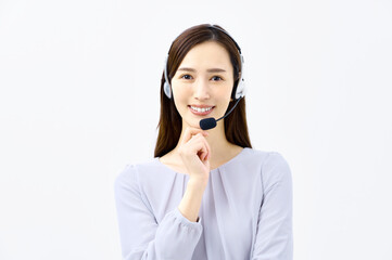 オペレーター　カスタマーセンターの女性　サポートスタッフ