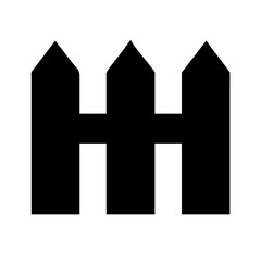 Fototapeta premium Picket fence icon vector illustration