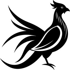 black and white rooster