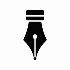Classic Black Fountain Pen Nib Icon for Writing and Publishing