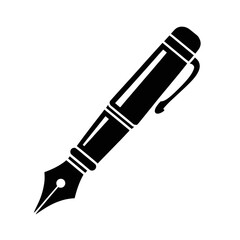 Classic Black Fountain Pen Nib Icon for Writing and Publishing