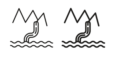 Waterfall icons design vector graphic recourse