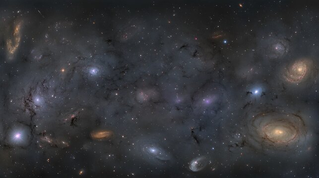 Cosmic Galaxy Cluster Deep Space Nebula