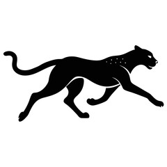 Dynamic silhouette of a cheetah in mid sprint
