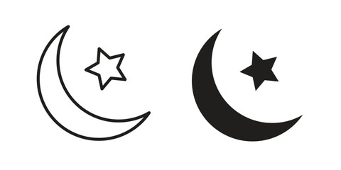 Moon and star icons design vector graphic recourse