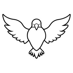 Striking line art of a vulture with wings spread in black