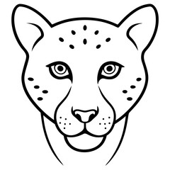 Expressive cheetah face line art design