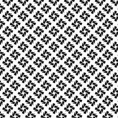 Black and white vector seamless pattern with small diamonds , star shapes ,rhombuses .Abstract black and white geometric texture .Simple minimal wide repeat background .