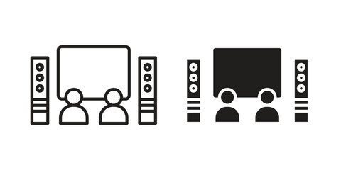 Home cinema icons design vector graphic recourse