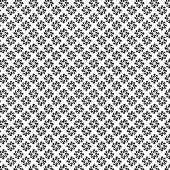 Black and white vector seamless pattern with small diamonds , star shapes ,rhombuses .Abstract black and white geometric texture .Simple minimal wide repeat background .