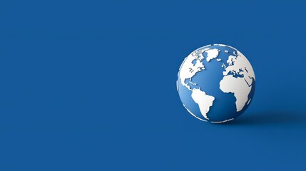 Naklejka premium A 3D render of a globe against a blue background, symbolizing global connectivity and technology's impact.