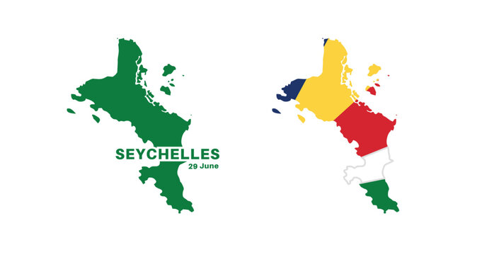  seychelles flag and map set. seychellesflag in official colors and proportions., map