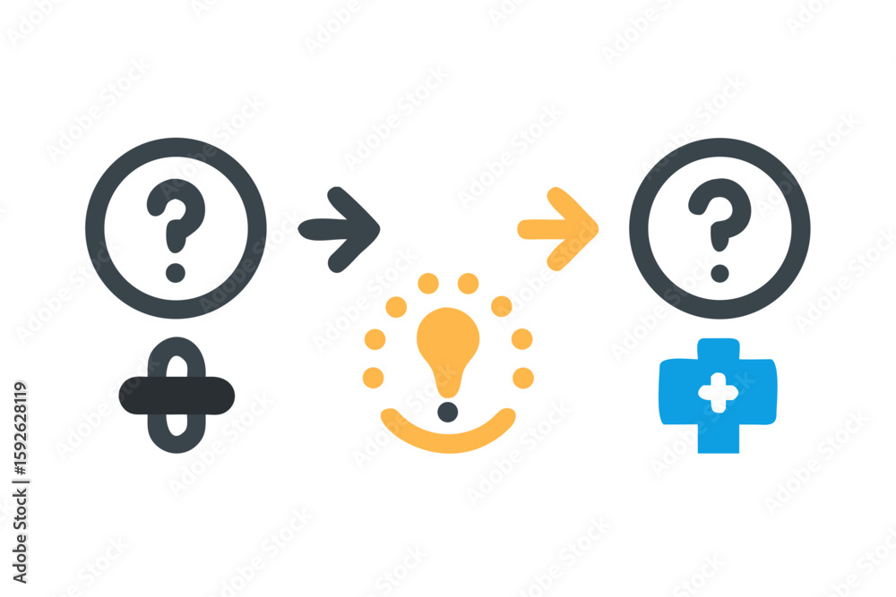Fototapete problem and solution icons