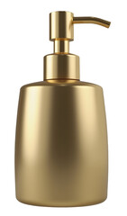 Obraz premium Elegant gold soap dispenser bottle. luxury bathroom accessory for modern hygiene