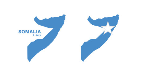  somalia flag and map set. somalia  flag in official colors and proportions., map