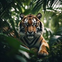 Fototapeta premium tiger in the grass