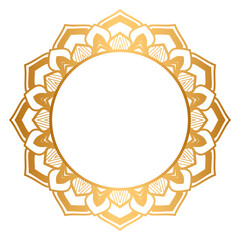 Luxury Golden Pattern Circle Islamic Mandala Wedding Frame Border	