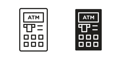 ATM machine icons design vector graphic recourse