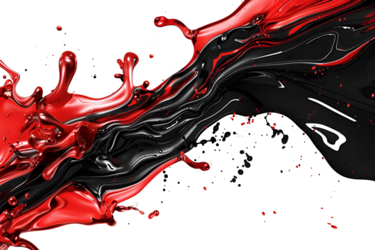 Red and black liquid splash abstract art design
