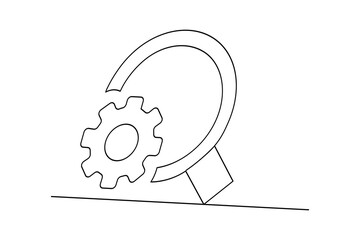 Search icon continuous one line drawing and minimalist style isolate outline illustration