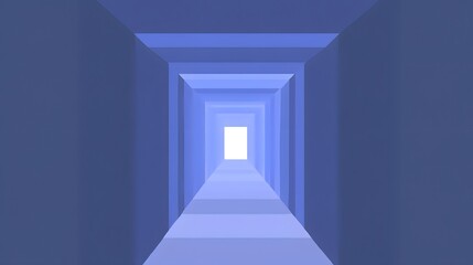 Fototapeta premium Abstract Blue Tunnel Perspective Light Path